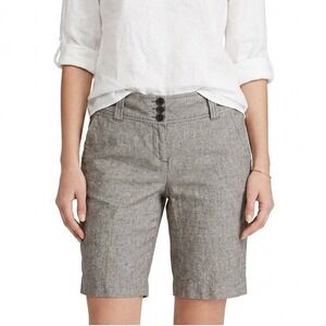 Michael Kors Linen Cotton Bermuda Shorts Womens 4 Brown Tan Twill Career Casual